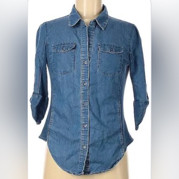 C Sonó Women’s Denim Buttons down Shirt Size Medium - Picture 1 of 7